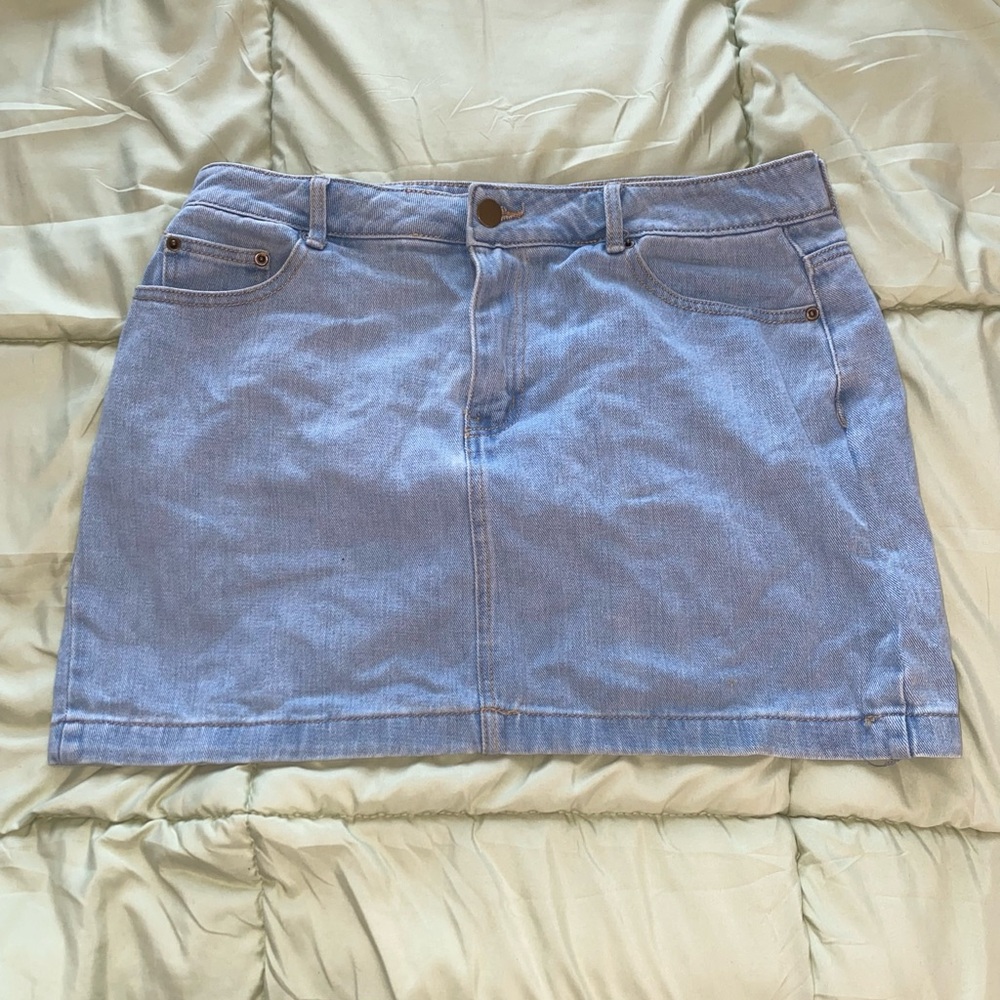 light wash denim skirt